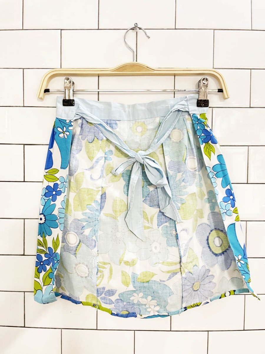 vintage 70s floral half apron - good market thrift store