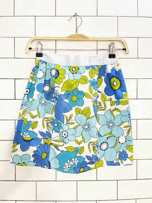 vintage 70s floral half apron - good market thrift store