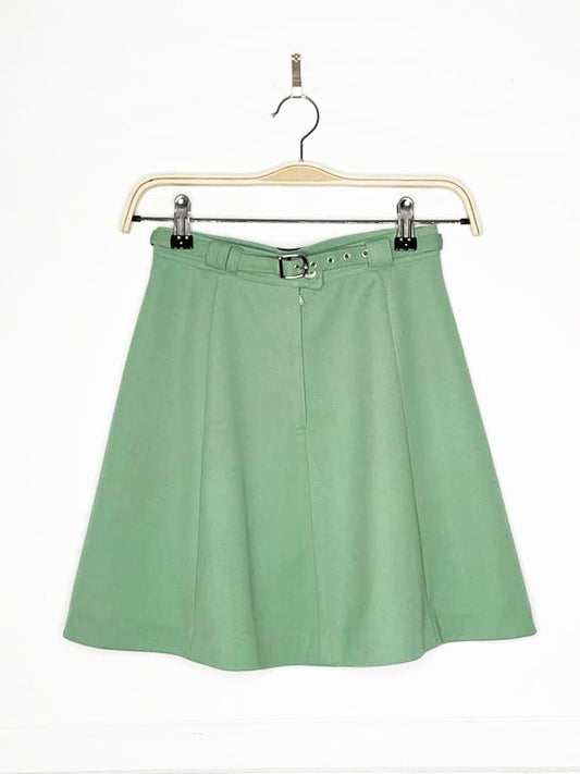 vintage 70s funwear belted a-line polyknit mini skirt - good market thrift store