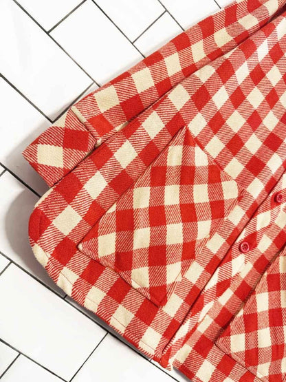 vintage 70s garland wool check shirt jacket | made in USA - good market thrift store
