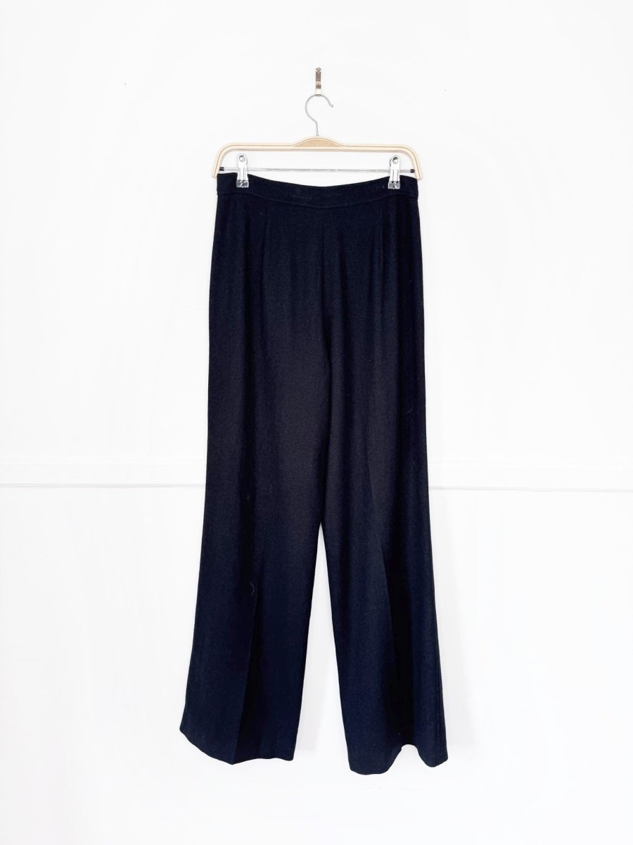 vintage 70s givenchy wool monogram logo wide leg trouser - good market thrift store