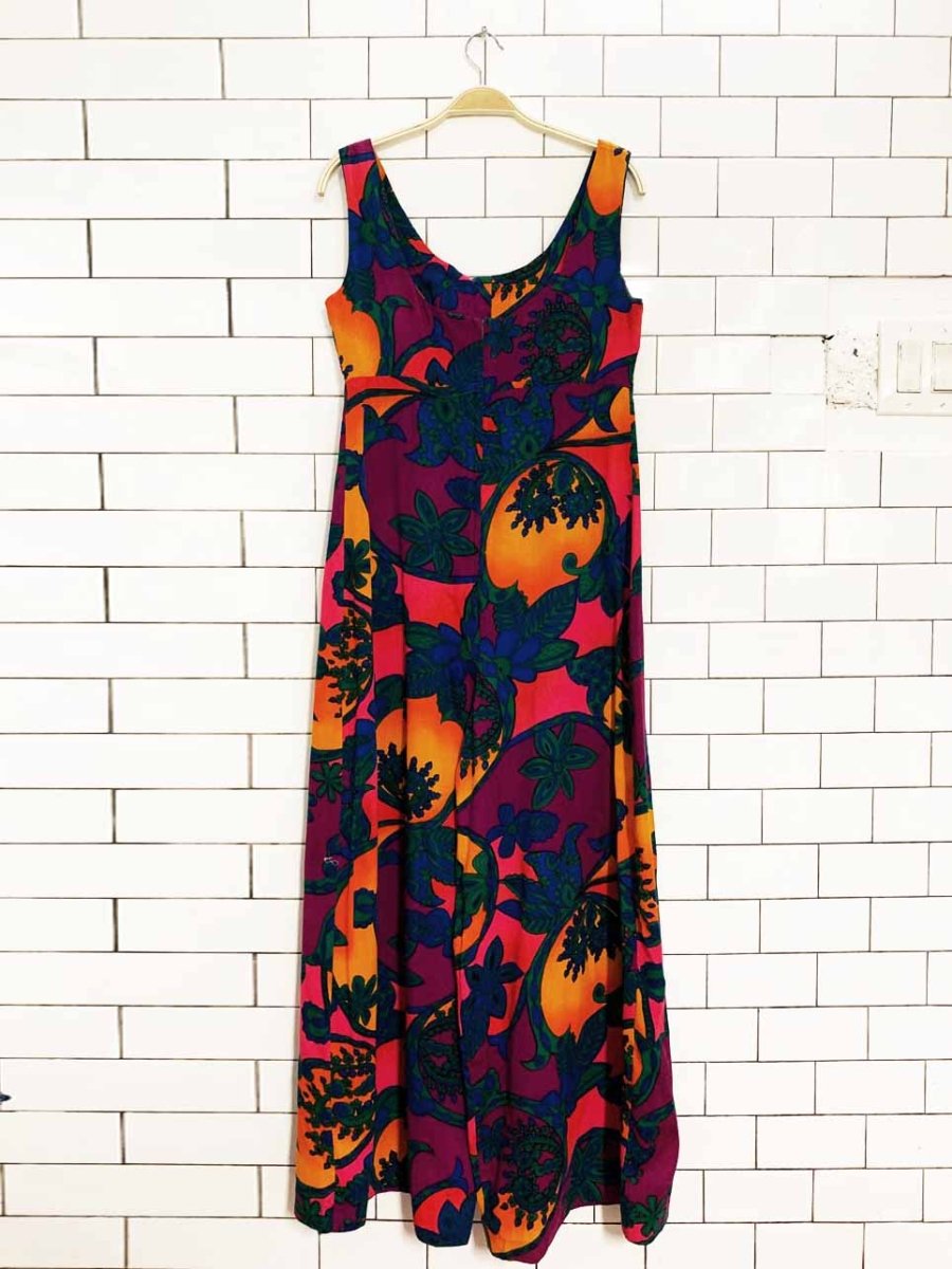 vintage 70s its apropos retro floral wide leg jumpsuit - good market thrift store