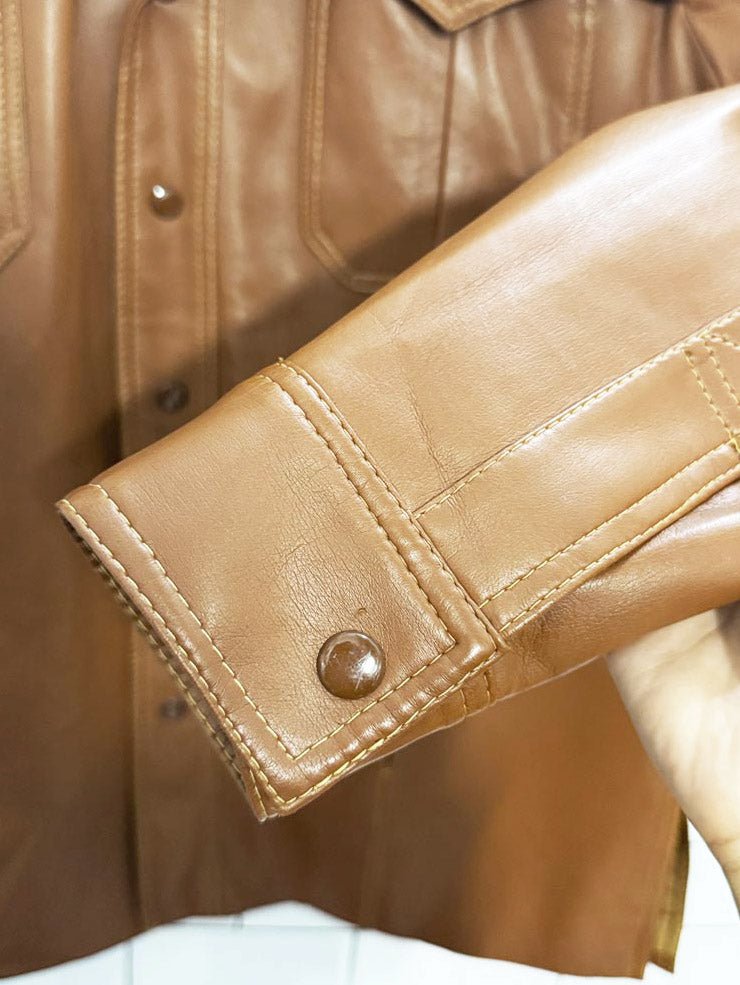 vintage 70s jcpenney boho western embroidered faux leather jacket - good market thrift store