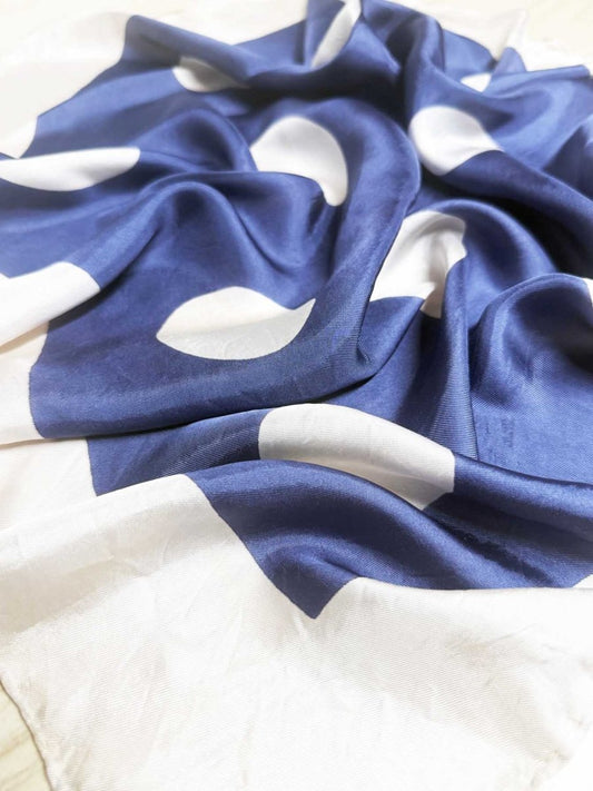 vintage 70s la dear polka dot poly satin scarf | hand - rolled edge - good market thrift store