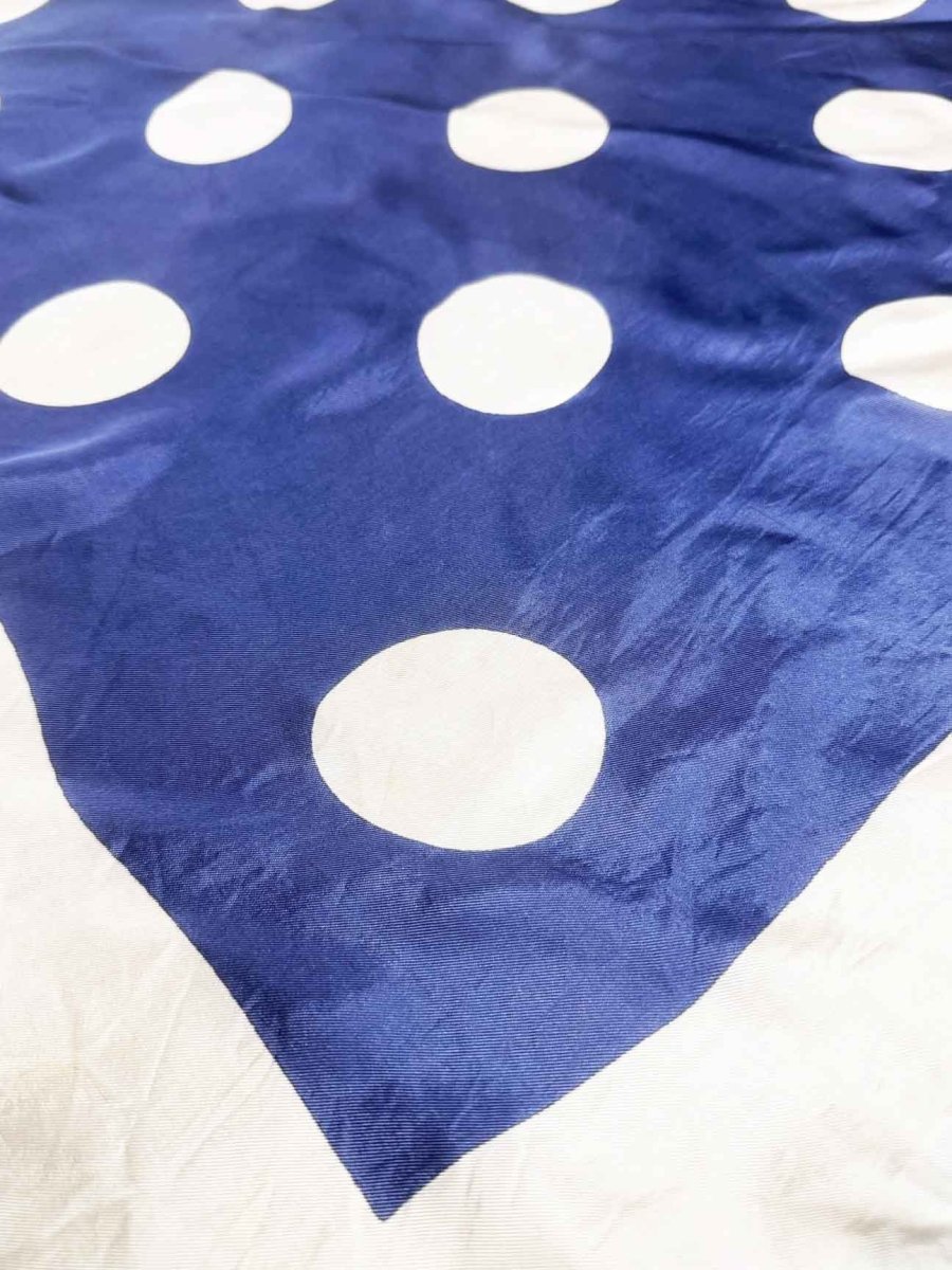 vintage 70s la dear polka dot poly satin scarf | hand - rolled edge - good market thrift store