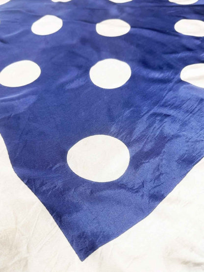 vintage 70s la dear polka dot poly satin scarf | hand - rolled edge - good market thrift store
