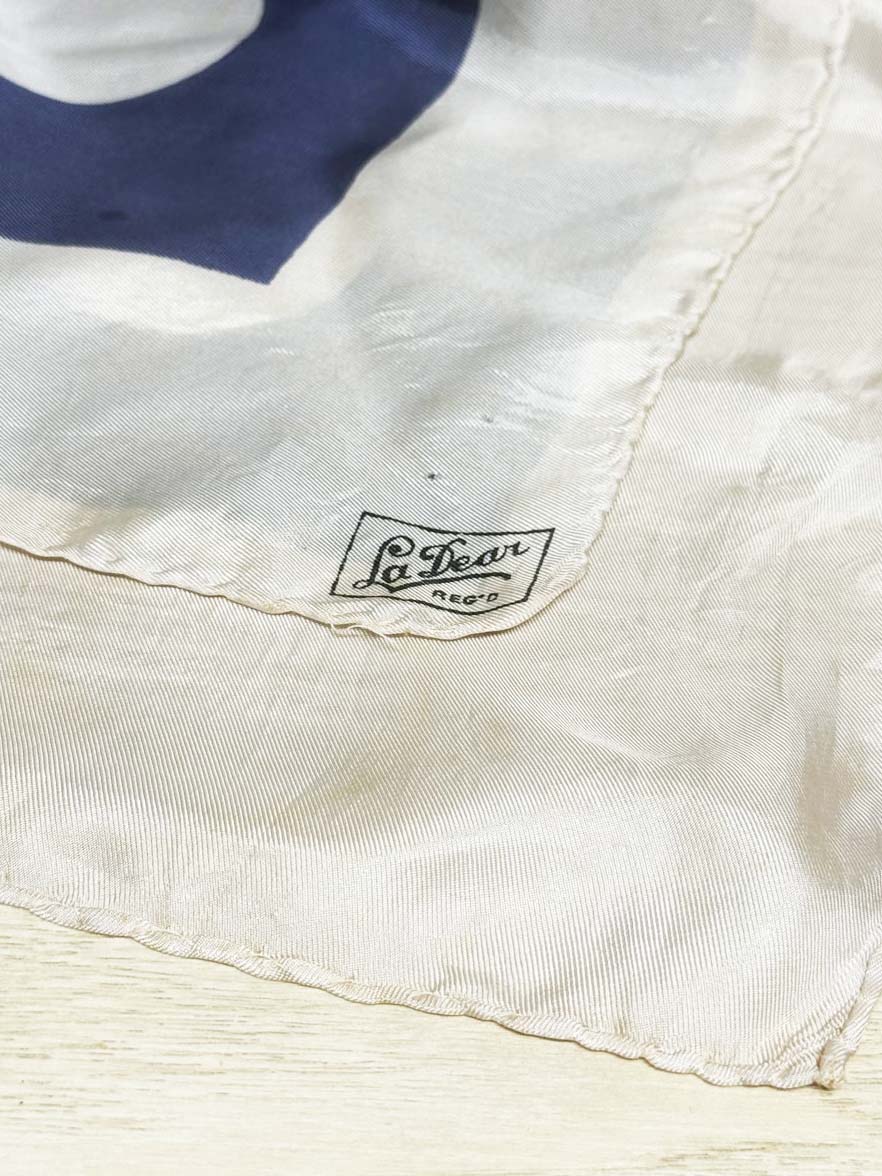 vintage 70s la dear polka dot poly satin scarf | hand - rolled edge - good market thrift store