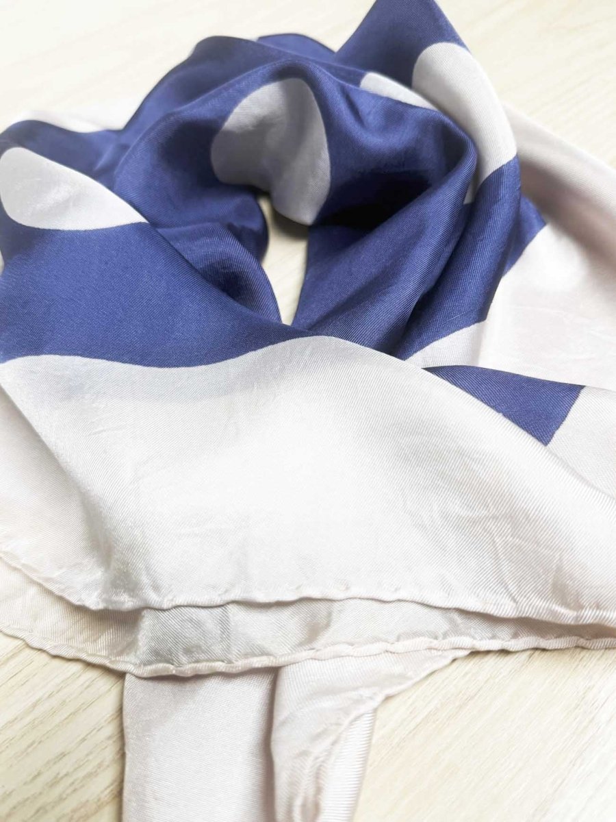 vintage 70s la dear polka dot poly satin scarf | hand - rolled edge - good market thrift store