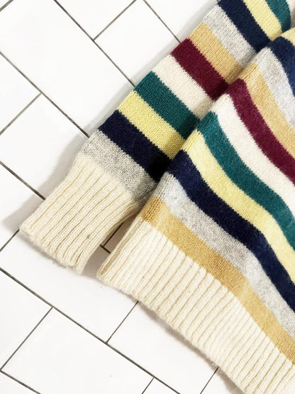 vintage 70s lacoste 100% wool striped knit sweater | izod - good market thrift store