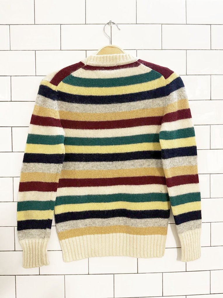 vintage 70s lacoste 100% wool striped knit sweater | izod - good market thrift store