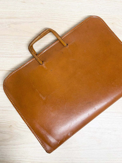vintage 70s leather zip legal folio case | laptop bag | talon zipper - good market thrift store