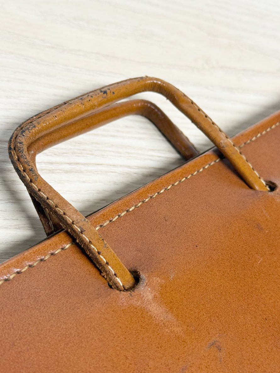 vintage 70s leather zip legal folio case | laptop bag | talon zipper - good market thrift store