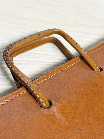 vintage 70s leather zip legal folio case | laptop bag | talon zipper - good market thrift store