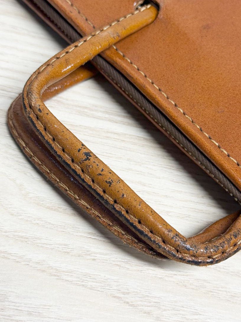 vintage 70s leather zip legal folio case | laptop bag | talon zipper - good market thrift store