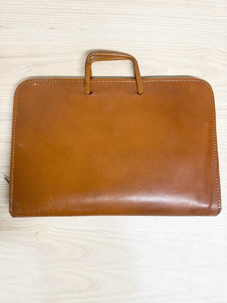 vintage 70s leather zip legal folio case | laptop bag | talon zipper - good market thrift store