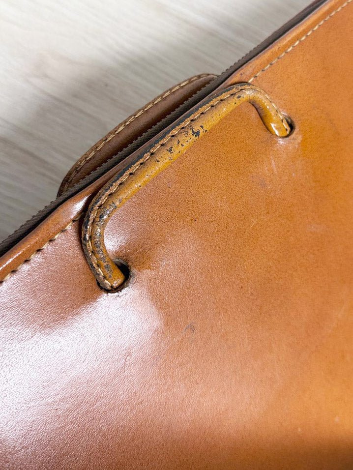 vintage 70s leather zip legal folio case | laptop bag | talon zipper - good market thrift store