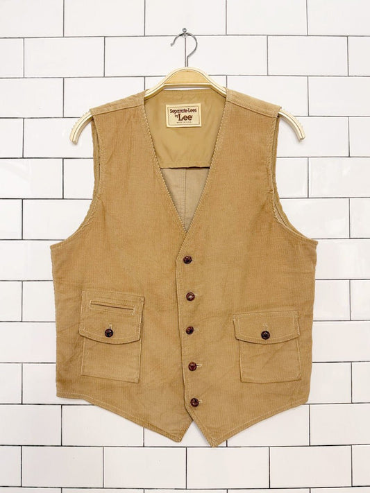 vintage 70s lee corduroy vest | made in USA - good market thrift store