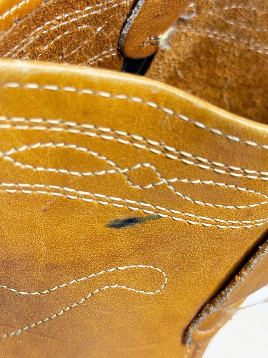 vintage 70s longhorn stitch tall leather cowboy boots - good market thrift store