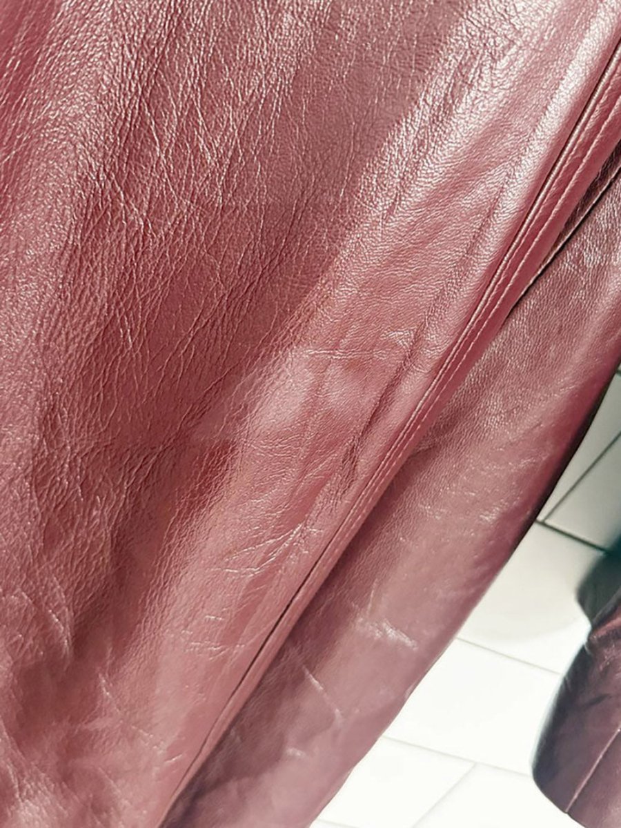 vintage 70s LS good & co. leather gold button belted long jacket - good market thrift store
