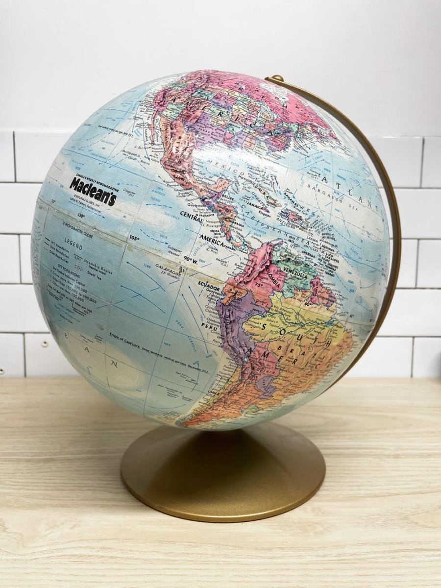 vintage 70s maclean's 12" globe | Leroy M. Tolman - good market thrift store