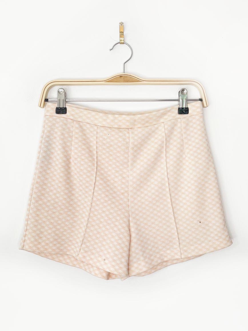 vintage 70s maggie lee high rise diamond poly - knit shorts - good market thrift store