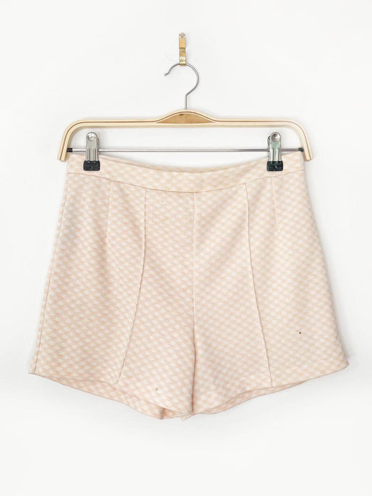 vintage 70s maggie lee high rise diamond poly - knit shorts - good market thrift store