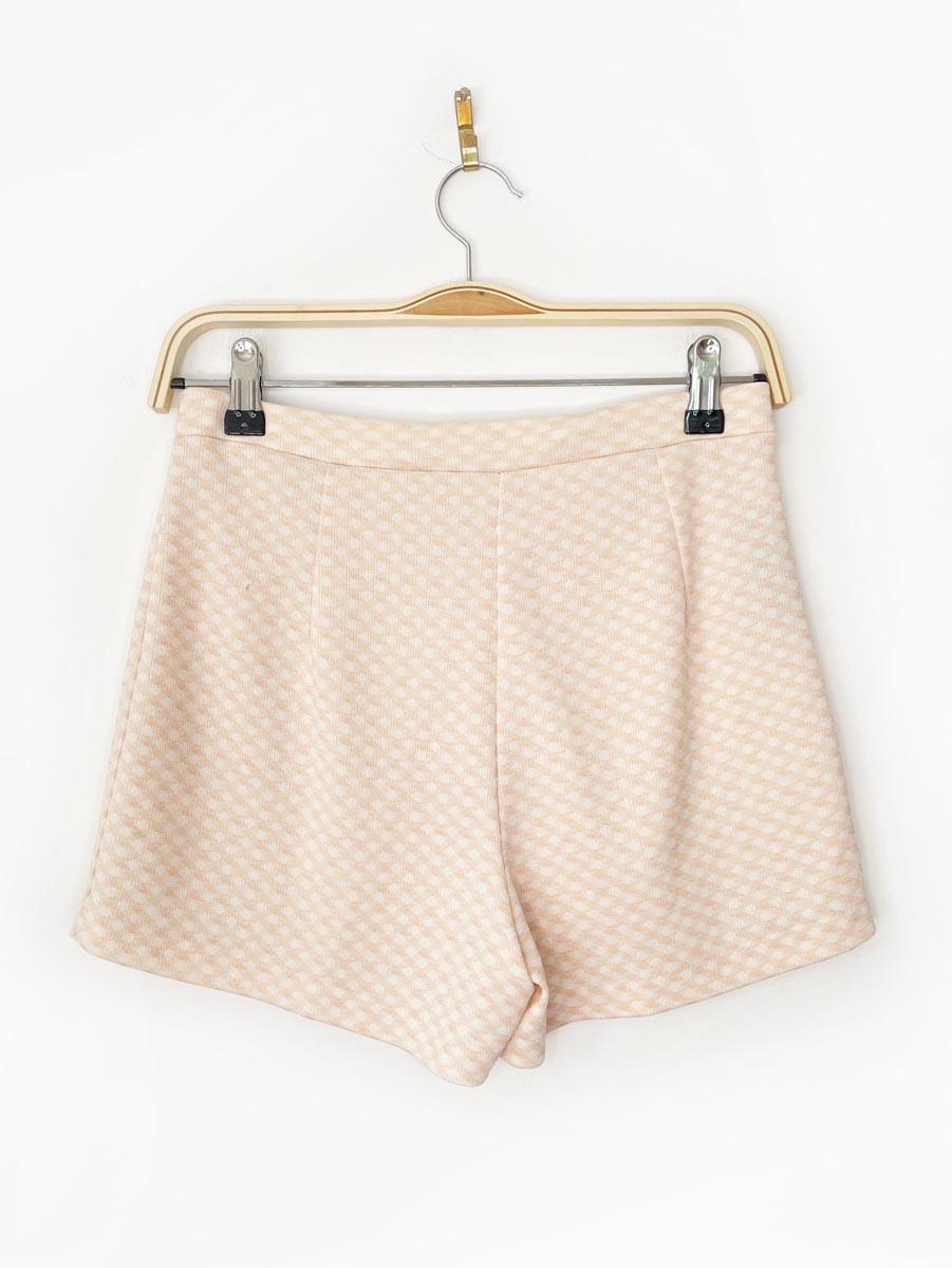 vintage 70s maggie lee high rise diamond poly - knit shorts - good market thrift store
