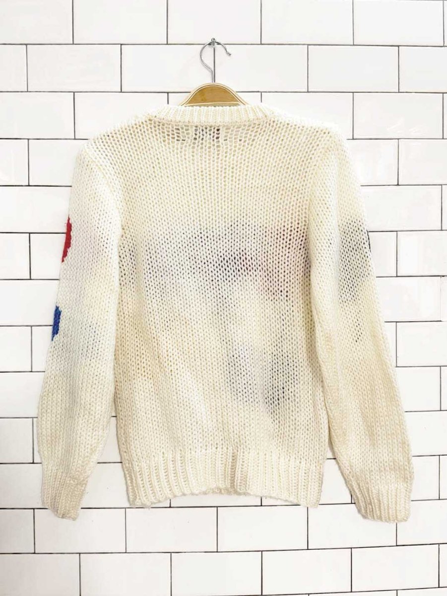 vintage 70s mister noah heart balloons knit sweater - good market thrift store