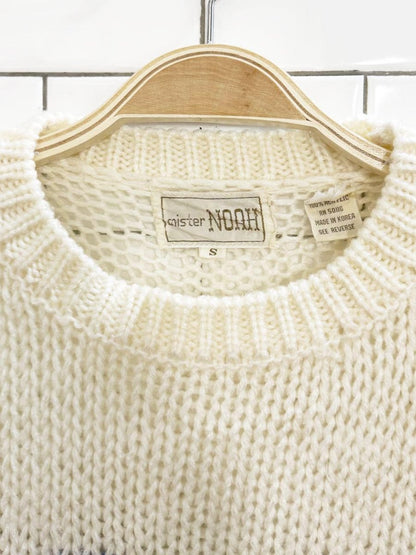 vintage 70s mister noah heart balloons knit sweater - good market thrift store