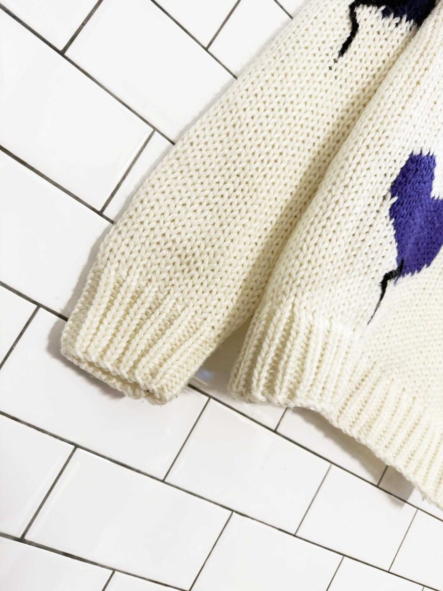 vintage 70s mister noah heart balloons knit sweater - good market thrift store