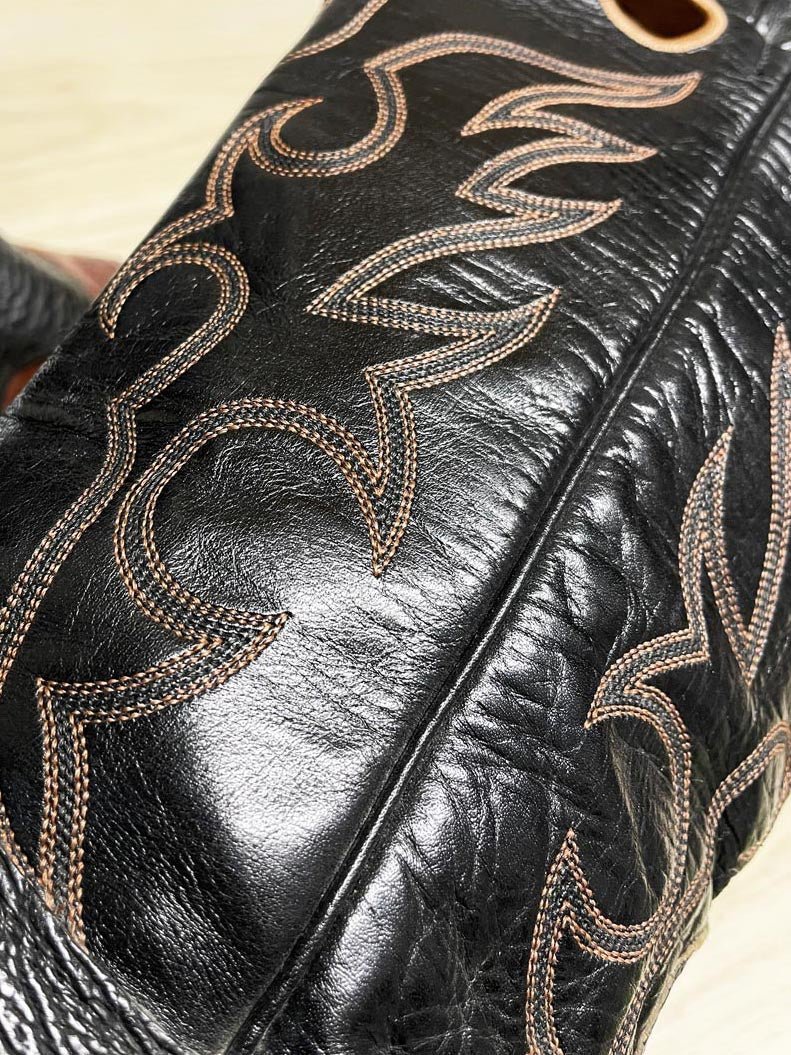 vintage 70s nocona leather two - tone heritage texas cowboy boots | made in USA - good market thrift store