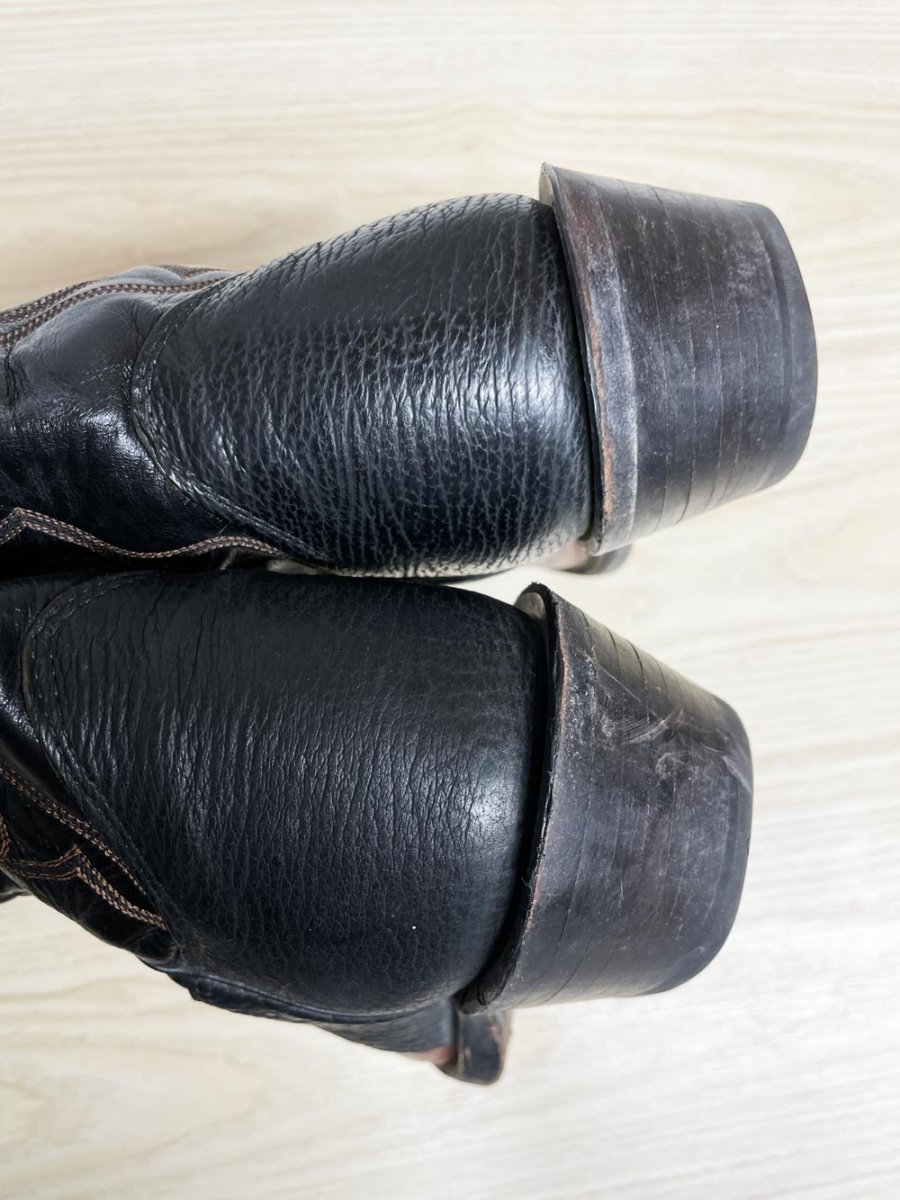 vintage 70s nocona leather two - tone heritage texas cowboy boots | made in USA - good market thrift store