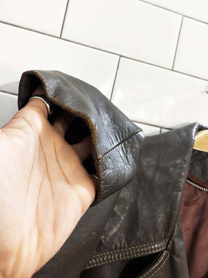 vintage 70s olympic leather western belted trench coat - good market thrift store