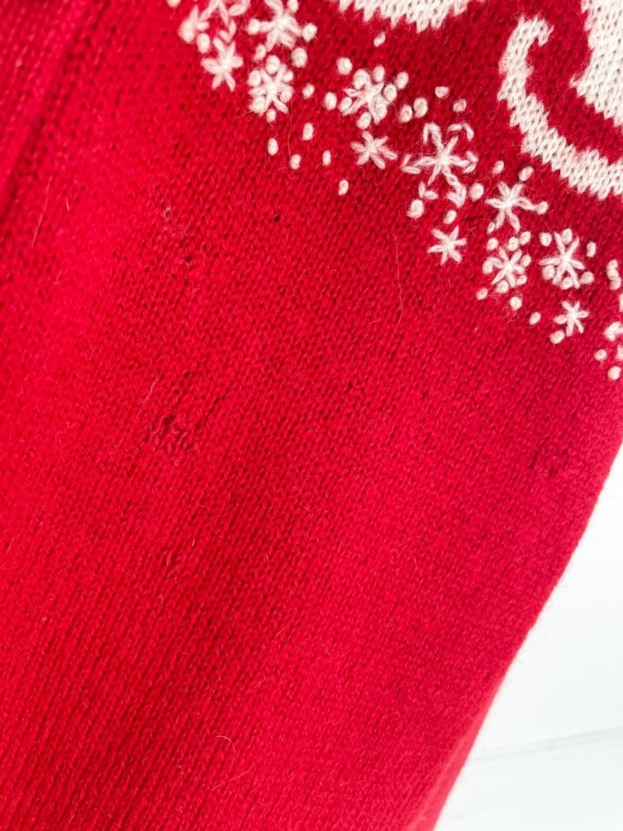 vintage 70s orvis 100% wool holiday kittens hand - embroidered cardigan - good market thrift store