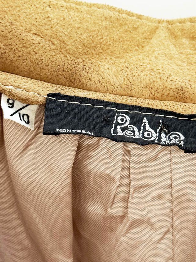 vintage 70s pablo montreal lamb suede tiered midi skirt | made in Canada - good market thrift store