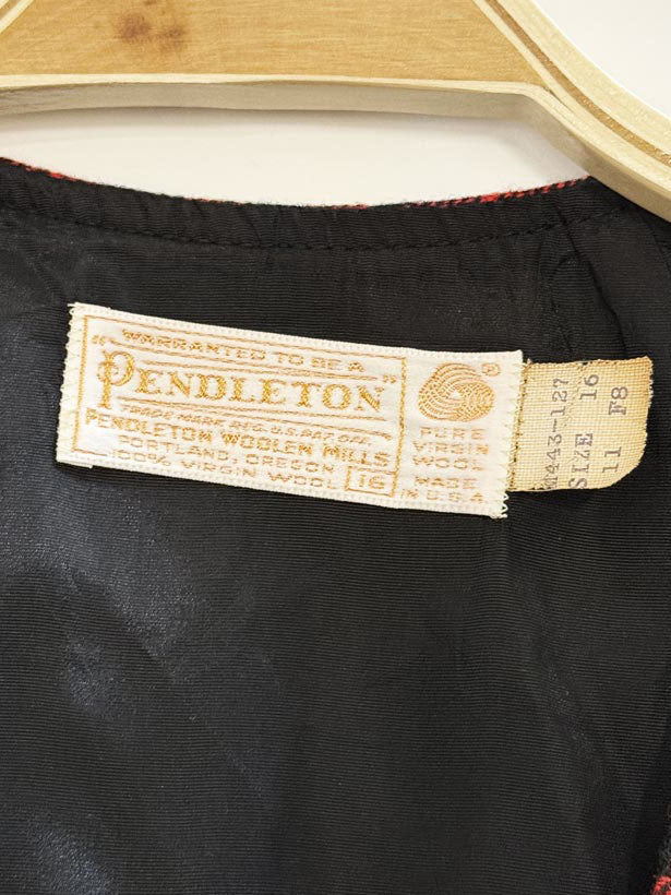 vintage 70s pendleton 100% wool plaid belted vest | made in usa - good market thrift store