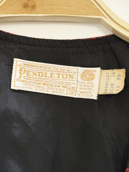 vintage 70s pendleton 100% wool plaid belted vest | made in usa - good market thrift store