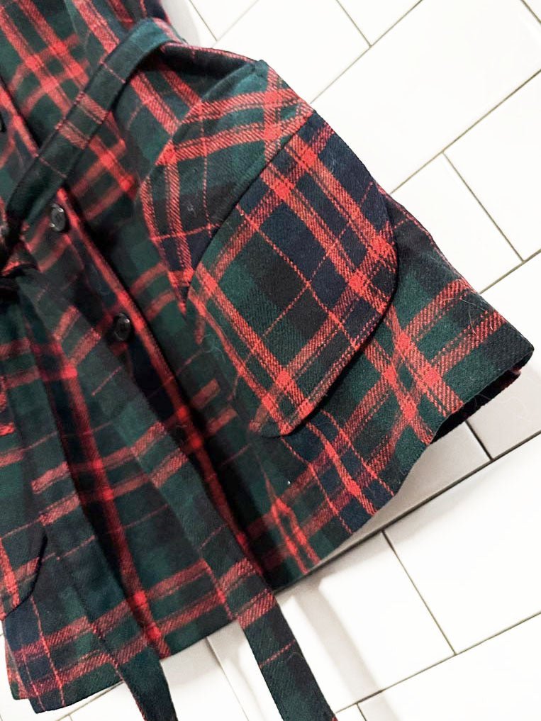 vintage 70s pendleton 100% wool plaid belted vest | made in usa - good market thrift store