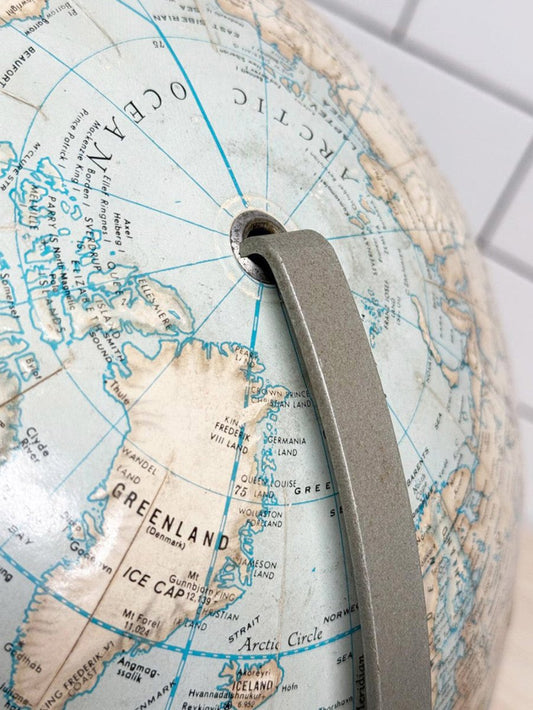 vintage 70s rand mcnally world potrait globe | made in USA - good market thrift store