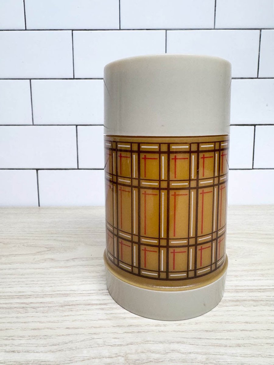 vintage 70s retro plaid aladdin thermos - good market thrift store