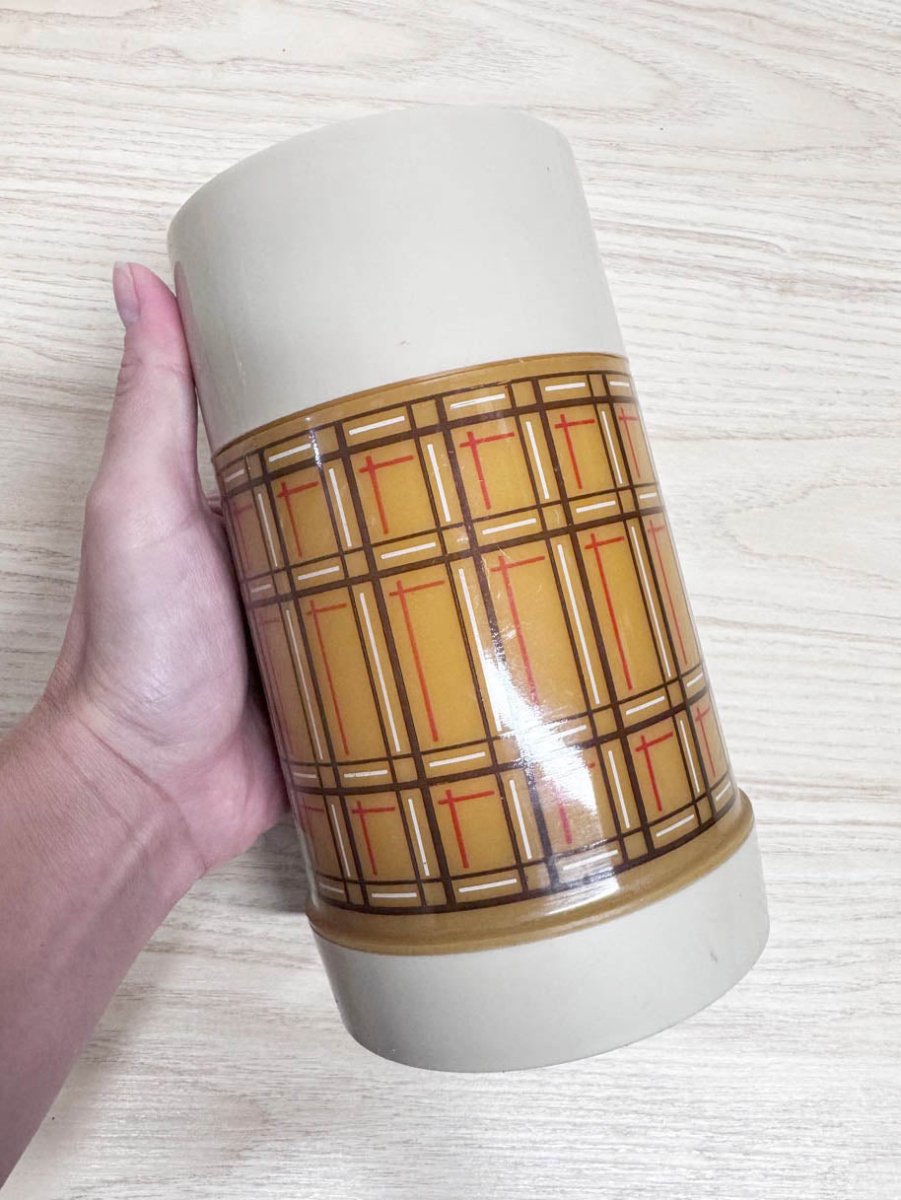 vintage 70s retro plaid aladdin thermos - good market thrift store