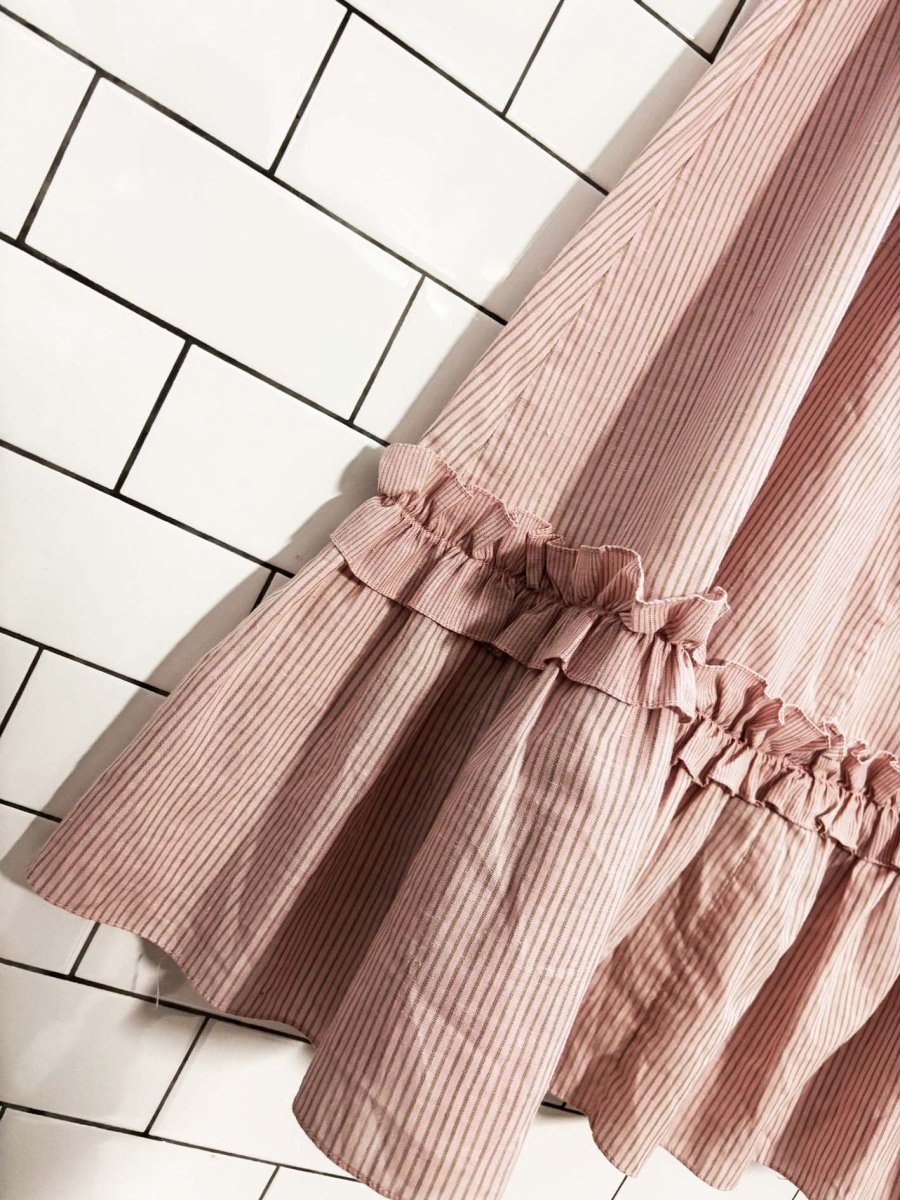 vintage 70s ruffled fringe striped midi maxi skirt - good market thrift store