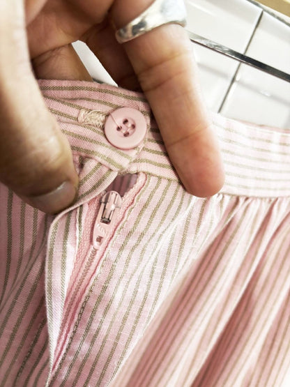 vintage 70s ruffled fringe striped midi maxi skirt - good market thrift store