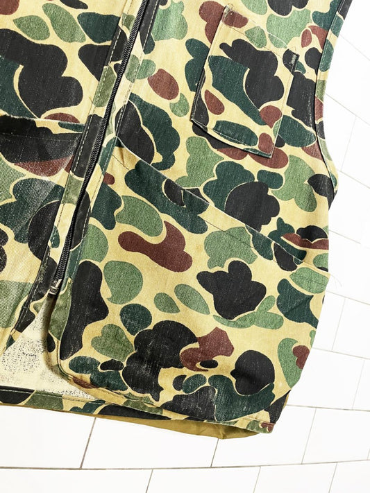 vintage 70s saftbak hunting duck camo vest | made in usa - good market thrift store