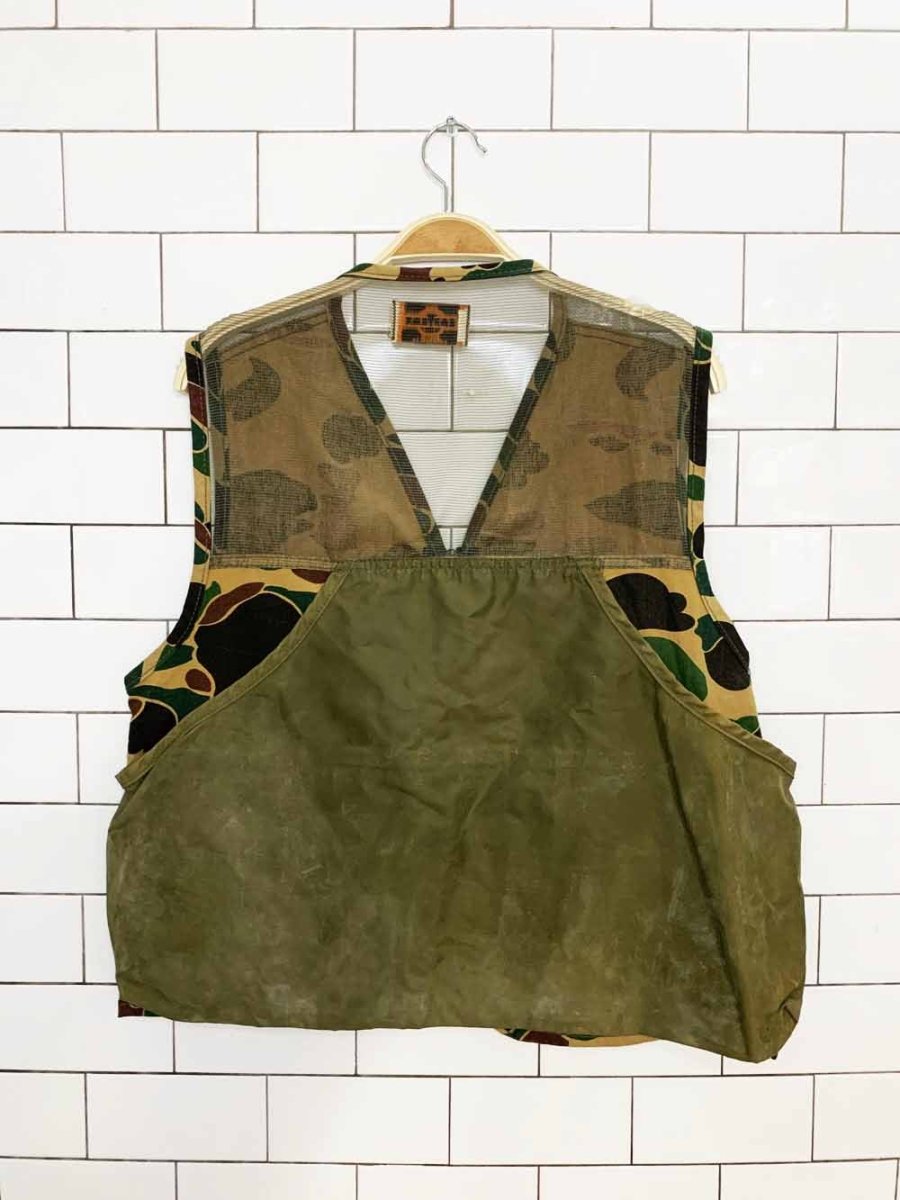 vintage 70s saftbak hunting duck camo vest | made in usa - good market thrift store