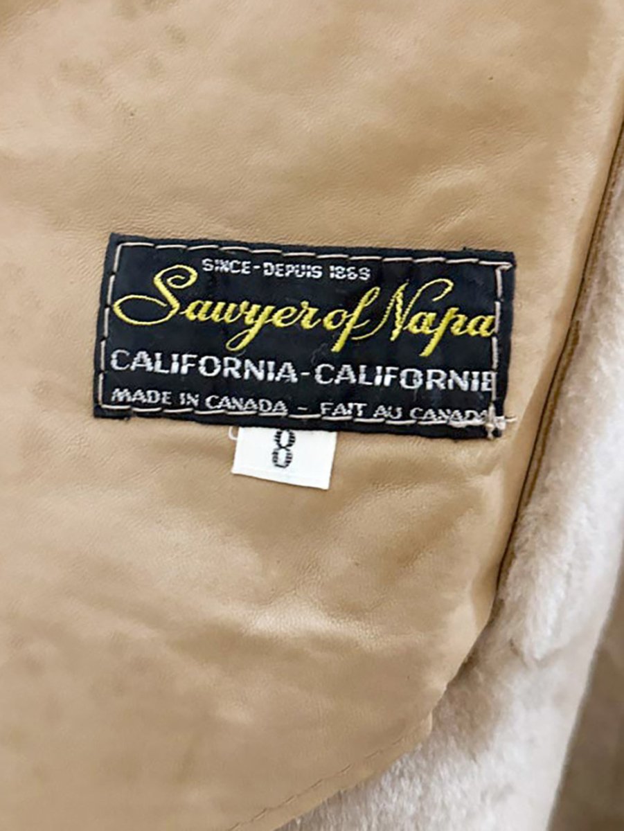 vintage 70s sawyer of napa california sheepskin belted coat | made in Canada - good market thrift store