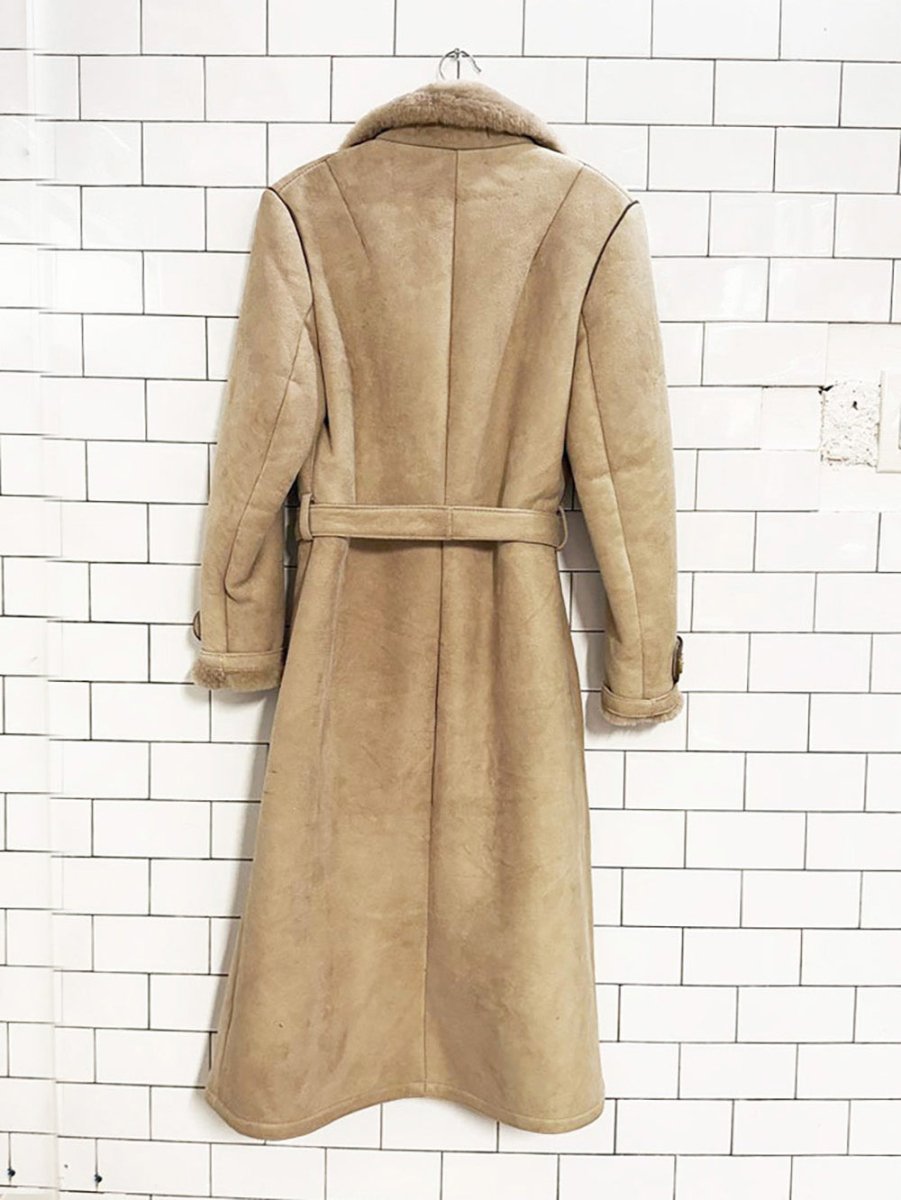 vintage 70s sawyer of napa california sheepskin belted coat | made in Canada - good market thrift store