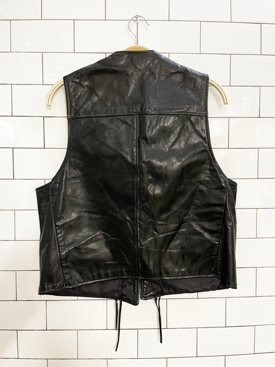 vintage 70s schott NYC western concho + tassel leather vest | made in USA - good market thrift store