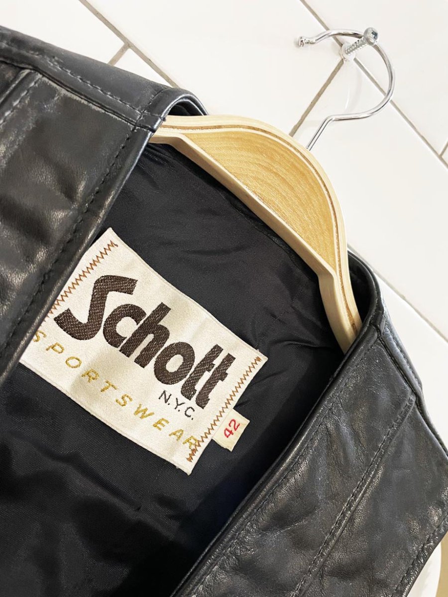 vintage 70s schott NYC western concho + tassel leather vest | made in USA - good market thrift store