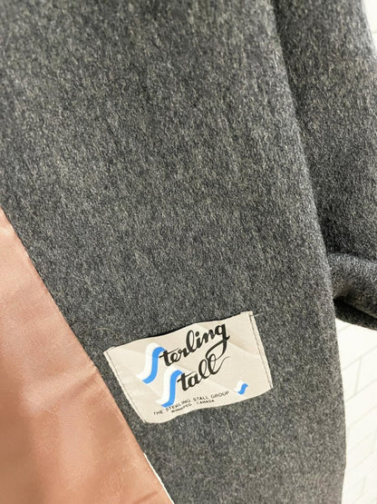 vintage 70s sterling stall fox fur collar belted wool coat - good market thrift store